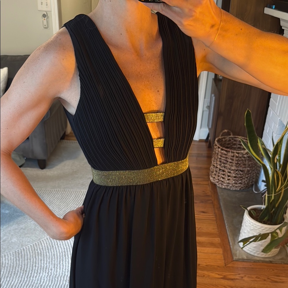 Elegant Black and Gold Women's Dress